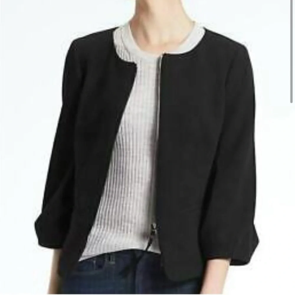 NWT Banana Republic zip Front Blazer Jacket with Balloon Sleeve‎
